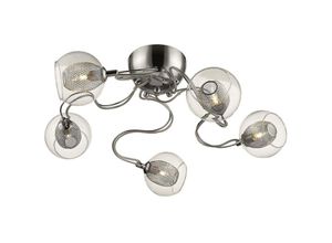 5056013614548 - Spring Lighting - 5 Light Flush Multi Arm Mesh Deckenleuchte Chrom Klar G9