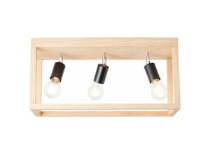 4004353393631 - Lampe Nerea Deckenleuchte 3flg eiche geölt Holz Metall 3x A60 E27 15WNormallampen (nicht enthalten) - braun - Brilliant