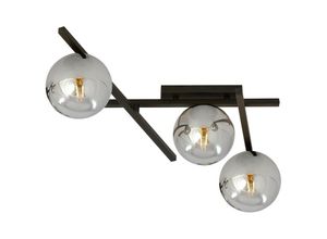 5901738921399 - Emibig Lighting - Emibig smart Schwarze Globe-Deckenleuchte mit Graphitglasschirmen 3x E14