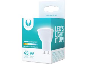 4251810807921 - 10x Forever Light GU10 LED Lampen 7W 570 Lumen LED Leuchtmittel 3000 Kelvin Warmweiß ersetzt 45W Halogenlampen 120°Strahlwinkel Reflektorlampen