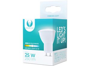 4251810807365 - Forever - 10 Stück] Light GU10 led Lampe Spot 3W (ersetzt 25) 6000K Kaltweiß led Leuchtmittel 250 Lumen