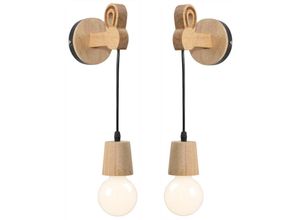 5704142142301 - Wottes - 2 pcs Wandlampe Kreative Eisenkunst Retro Wandleuchte E27 Moderne Innen Schlafzimmer Wohnzimmer Lampen - Schwarz