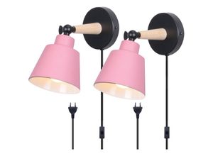 5704142144695 - Wottes - 2PCS Industrielle E27 Wandleuchte Metall Retro Stil für Innen Beleuchtung Küche Wohnzimmer Wandlampe - Rose