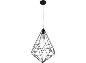 5056667056299 - Privatefloor - Retro-Deckenlampe - Geometrische Pendelleuchte - Yak Schwarz - Metall Metall - Schwarz