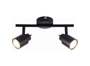 4004353409349 - Andres led Spotrohr 2flg schwarz matt Metall 2x QPAR51 GU10 10 w LED-Reflektorlampen inklusive (Lichtstrom 345lm Lichtfarbe 3000K) - Brilliant