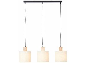 4004353396557 - BRILLIANT Lampe Pia Pendelleuchte 3flg Balken schwarz natur 3x A60 E27 40W Holz aus nachhaltiger Waldwirtschaft (FSC) - braun