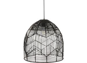 5056667060036 - Privatefloor - Schwarze Rattan-Deckenlampe - Boho-Bali-Design-Pendelleuchte - Le Schwarz - Rattan - Schwarz