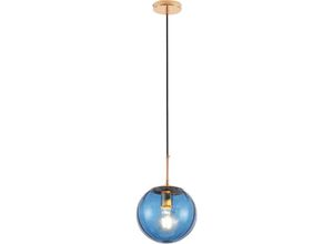 5056667051195 - Privatefloor - Retro-Deckenlampe - Bunte Kugel-Pendelleuchte - Rumi Blue - Glas Metall - Blue