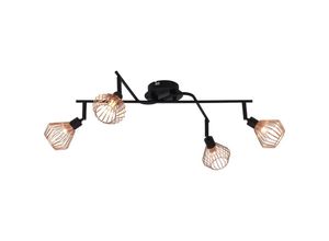 4004353240355 - Lampe Dalma Deckenspot 4flg Kreuz schwarz kupfer | 4x QT14 G9 33W geeignet für Stiftsockellampen (nicht enthalten) | Köpfe schwenkbar - Brilliant