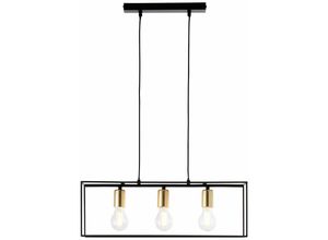 4004353355875 - Lampe Arica Pendelleuchte 3flg schwarz messing 3x A60 E27 60W geeignet für Normallampen (nicht enthalten) Kabel kürzbar - schwarz - Brilliant