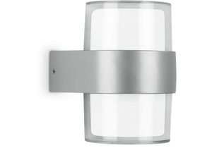 4059709005027 - Cludu led Außenwandleuchte IP44 Spritzwasserschutz Neutralweißes Licht Up- and Downlight silberfarbig 13 x 95 x 105 cm - Telefunken