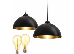 4057722010530 - Bklicht - Design Pendelleuchte schwarz-gold Hänge-Leuchte Küche inkl E27 Leuchtmittel