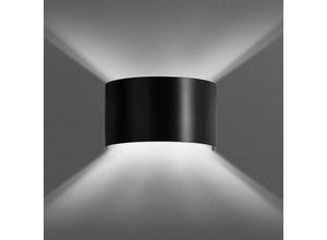 4251334856559 - Licht-erlebnisse - Up Down Lampe Wand Schwarz Metall indirektes Licht xander - Schwarz