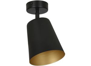 4251334858294 - Deckenlampe Schwarz Gold verstellbar Metall Retro Design Strahler - Schwarz Gold