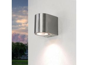 Image of Licht-erlebnisse - Halbrunde Außenwandlampe Silber klein Aluminium aalborg - Silber