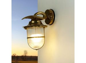 Image of Rustikale Außenwandlampe aus Echt-Messing korfu - Messing