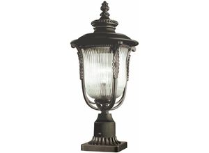 4251334852988 - Licht-erlebnisse - Wegeleuchte 50 cm E27 IP44 Bronze Garten Hof Glas Metall Rustikal Stehlampe - Bronze