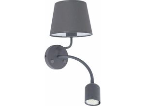 4251334822622 - Licht-erlebnisse - Wandleuchte mit Lesearm Grau 2 Schalter Schlafzimmer Wandlampe - Grau