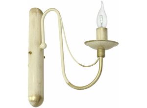 4251334812975 - Licht-erlebnisse - Wandleuchte E14 Metall Rustikal Wandlampe - Creme