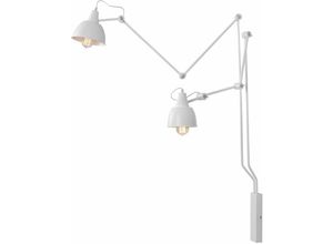 4251334819424 - Licht-erlebnisse - Wandlampe E27 Weiß Metall Modern Wandleuchte Leselampe - Weiß