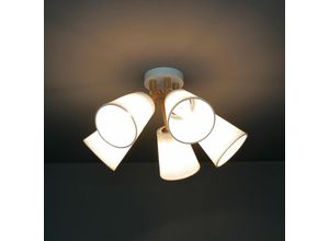 4251334767244 - Deckenlampe VAIO 5-flammig E27 in Weiß - Holz Weiß