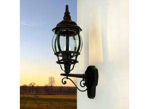 Image of Licht-erlebnisse - Rustikale Außenwandlampe brest schwarz Wetterfest - Schwarz
