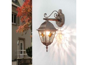 4251334763680 - Licht-erlebnisse - Antike Wandlampe Außen Kupfer salzburg wetterfest IP44 - Kupfer Antik