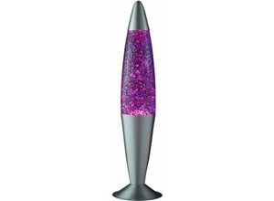 3081700655810 - Elegante Lavalampe Glitter Lila Pink 42cm JENNY Retro - Glitter (Violett) Transparent Silber