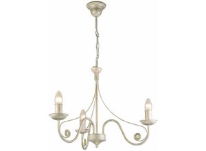 4251334894728 - Licht-erlebnisse - Romantischer Kronleuchter Weiß Shabby Chic Rustikal 3-armig Schlafzimmer Wohnzimmer - Weiß