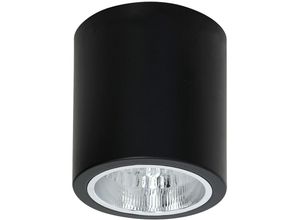 4251334601951 - Licht-erlebnisse - Runde Deckenleuchte E27 downlight round Schwarz klein - Schwarz