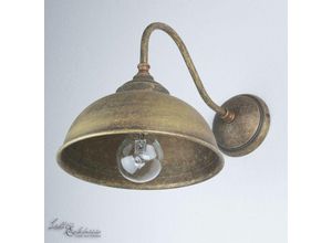 4251254243842 - Licht-erlebnisse - Wandlampe Bronze Antik Echt-Messing edel Oslo - Bronze Antik matt