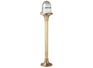 4251334846178 - Licht-erlebnisse - Wegeleuchte außen Garten Messing 62 cm IP54 Maritim Stehlampe - Messing Klar Transparent