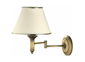 4251756305659 - Licht-erlebnisse - Wandlampe Creme Messing verstellbar E27 Metall Stoff Klassisch Wandleuchte Schlafzimmer - Messing Antik Ecru Gold