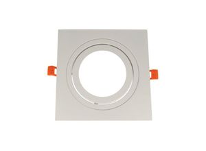 Image of Einbaustrahler AR111 Downlight Einbaurahmen Schwenkbar verstellbar Einbauspot 180x25mm Bohrloch Aluminium für LED Leuchtmittel Eckig Silber gebürstet