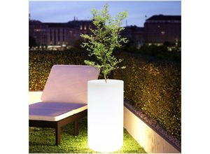 8435427110742 - Barcelona Led - Weißer Harz rgbw led Pflanzer 40x80cm 5W IP65 wiederaufladbar