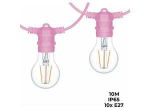 8435427108718 - Barcelona Led - Girlande von 10 Metern schwarzer Farbe für 10 Glühbirnen Farbe Rosa - Rosa