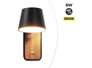 8435427122691 - Barcelona Led - Schwenkbare LED-Wandleuchte Koppen aus Holz für das - schwarz