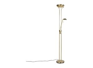 8718881038327 - Qazqa - Stehleuchte gold mit Leseleuchte inkl led und Dimmer - Diva 2 - Gold Messing