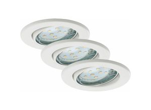 4002707260400 - Brilo - led Einbauleuchte ner leuchten fit move 3 w 250 lm IP23 weiß Metall inkl 3x GU10 3er Set ø 86 cm