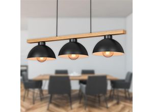 4002707408420 - Brilo - Pendelleuchte Hängelampe ner leuchten pola 40 w IP20 schwarz Metall-Holz exkl 3x E27 98 x 25 x 1035 cm