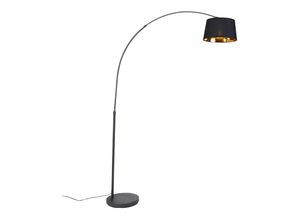 8718881116759 - Qazqa - Moderne Bogenlampe schwarz mit gold - Arc Basic - Schwarz