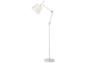 5056004202358 - Inspired Lighting - Inspired Deco - Karis - Verstellbare Stehlampe 1 Licht E27 Silber poliertes Chrom c w Cream Pearl Shade