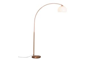 8718881036743 - Qazqa - Moderne Bogenlampe Kupfer mit weißem Schirm - Arc Basic - Kupfer