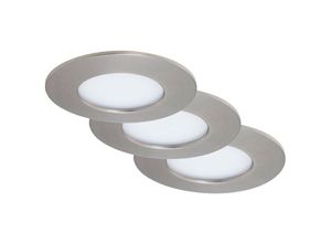 4002707363125 - - led Einbauleuchte leuchten flat in 49 w 450 lm IP44 matt-nickel Kunststoff 3er Set ø 85 cm