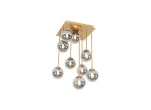 8718881115837 - Qazqa - Moderne Deckenleuchte Gold 9-Lichter mit Rauchglas - Athen - Gold Messing