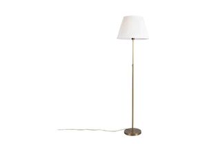 8718881111099 - Qazqa - Bronze Stehleuchte mit Plisse Creme 45 cm verstellbar - Parte - Crème