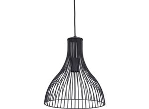 4052025396060 - Relaxdays - Pendelleuchte Vintage einflammige Hängelampe E27 Gitteroptik Deckenlampe HxD 140x30 cm Metall schwarz