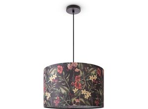 Image of Deckenlampe Wohnzimmer Lampe Esstisch Pendelleuchte Blumen Palmen Deko E27 Pendelleuchte - Schwarz, Design 5 (Ø45,5 cm) - Paco Home