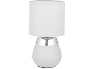 4052025913991 - Relaxdays Nachttischlampe Touch dimmbar moderne Touch Lampe 3 Stufen E14 Tischlampe HxD 325 x 18 cm grau-silber