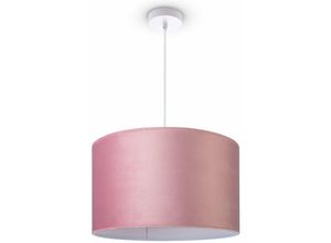 4061981194320 - Pendelleuchte Stehleuchte Dreibein Wohnzimmer Lampenschirm Velours Unifarben E27 Pendelleuchte - Weiß Pink Weiß (Ø455 cm) - Paco Home 4061981194320 - Pendelleuchte Stehleuchte Dreibein Wohnzimmer Lampenschirm Velours Unifarben E27 Pendelleuchte - Weiß Pink Weiß (Ø455 cm) - Paco Home